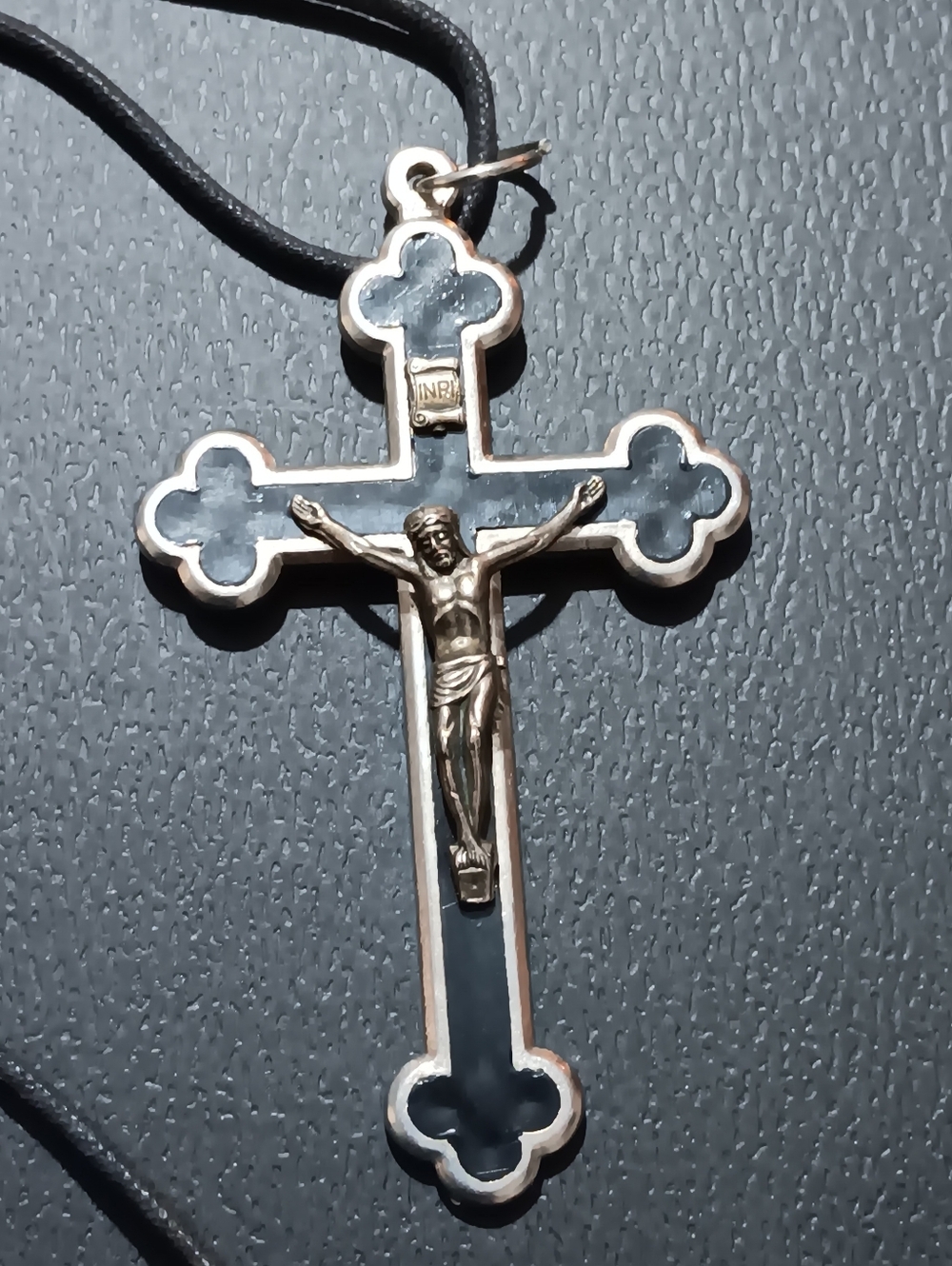 Cross Pendant Necklace with Engraved Text - Picture 3 of 3